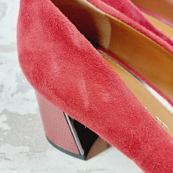 New Donald J Pliner Suzette Red Suede Pointed Toe Pump M424 - Picture 12 of 14